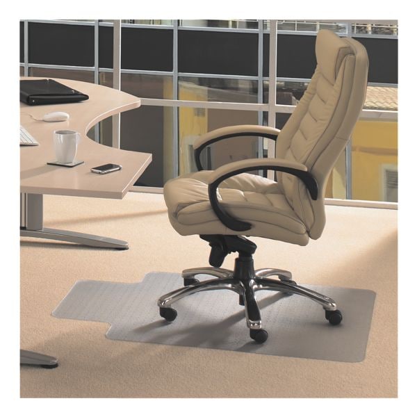 FLOORTEX Bodenschutzmatte 115x134 cm, Rechteck mit Lippe, für niederflorigen Teppichboden transparent, 115 cm Image