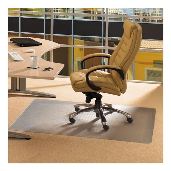 FLOORTEX Bodenschutzmatte 120x90 cm, rechteckig, für niederflorigen Teppichboden transparent, 90 cm