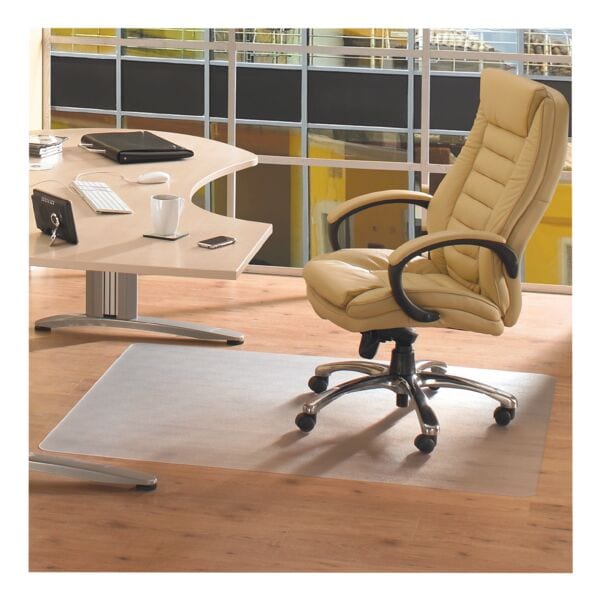 FLOORTEX Bodenschutzmatte 134x115 cm, rechteckig, für Hartboden transparent, 115 cm