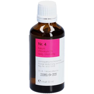 Nr.4 Kalium chloratum D 6 spag.Glückselig 50 ml Tropfen zum Einnehmen Image