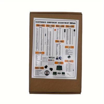 TEMU 1900pcs Of Large Electronic Component Kit, Including Classification+capacitors+resistors+leds+transistors+ Sockets+pcbs+ 1900pcs Of Electronic Component Repair Parts Kit Image