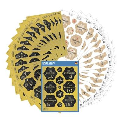 ZDesign 204-tlg. Sticker-Set »Weihnachtsgrüße« schwarz Image