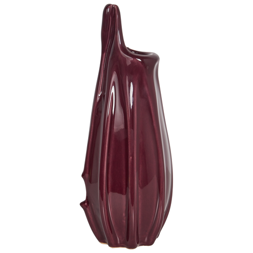 Blumenvase Purpurrot aus Steinzeug 36 cm Modernes Abstraktes Design Wasserdicht Wohnaccessoires Vase Dekovase für Blumen