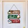 Wooden Christmas Listing Decoration Holiday Home Door Sign