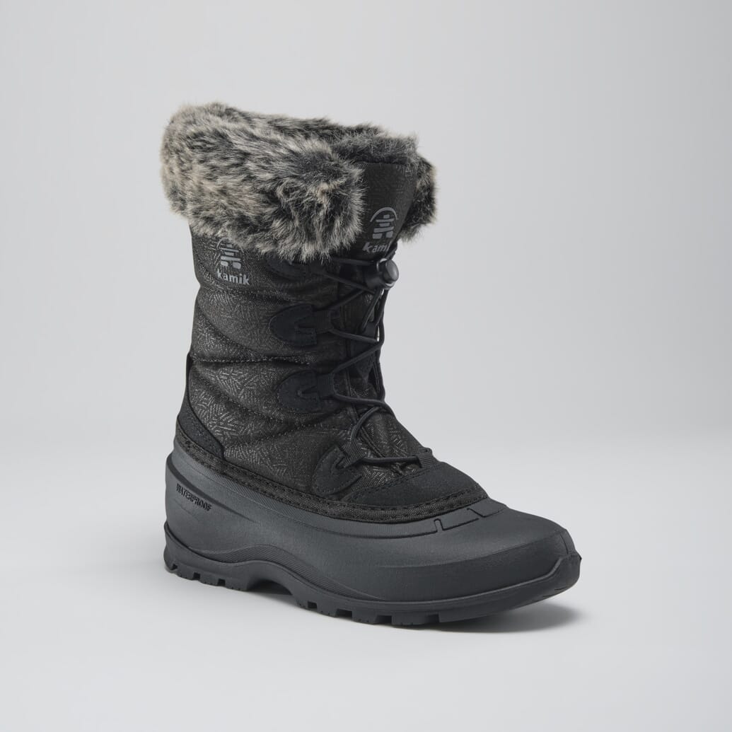 Snowboots KAMIK "MOMENTUM3", Damen, Gr. 38, schwarz, Synthetik, Textil, Schuhe Snowboots, Winterboots, Winterstiefel, Winterschuhe, wasserdicht und gefüttert