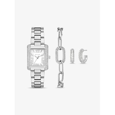 Michael Kors Petite Emery Silver-Tone Watch and Jewelry Gift Set Silver One Size