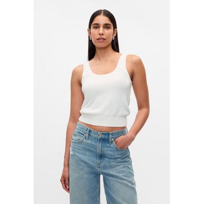 Gap Womens White CashSoft Cropped Vest - White