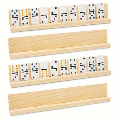 TEMU Premium Wooden Domino Holder Set - Perfect For & Classic Domino Games, Durable Game Accessories