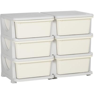 Homcom - Schubladenschrank für Kinder mit Stauraum Aufbewahrungsboxen Spielzeug-Organizer Image