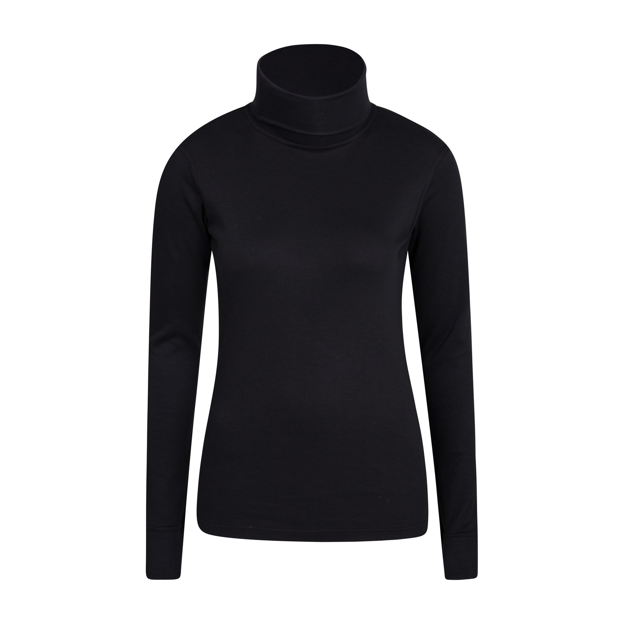 Mountain Warehouse Damen/Damen Meribel Baumwolle Rollkragen Langarm Top (Schwarz) Image