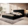 Christiana - lit coffre - 180x200 - sommier inclus - en velours - noir