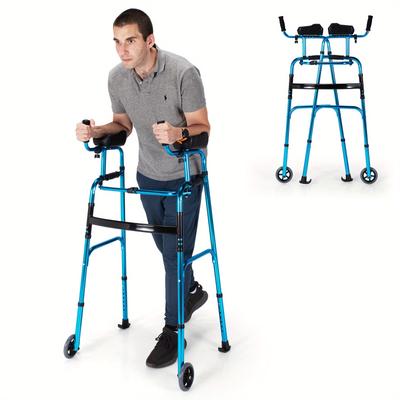 TEMU Maxmass Folding Wheel Adjustable Aluminum Alloy Walker W/armrest Support