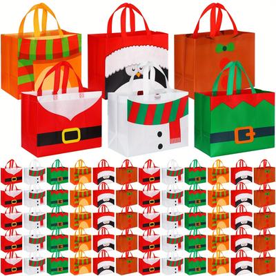 TEMU 120 Pcs Christmas Gift Bags Tote Bags Bulk Christmas Non Woven Bags With Handle 12.8 X 9.8 X 6.7 In