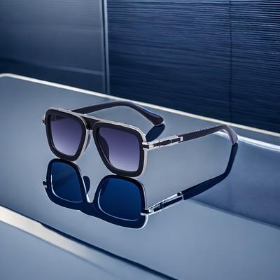 TEMU Eyewear With A Unique Square Metal Frame And Dual Beam Polarizing Design