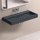 Doporro - Lavabo Suspendu avec Bonde Vasque à Poser Gris Noir Mat 100x46x11cm Lave Mains