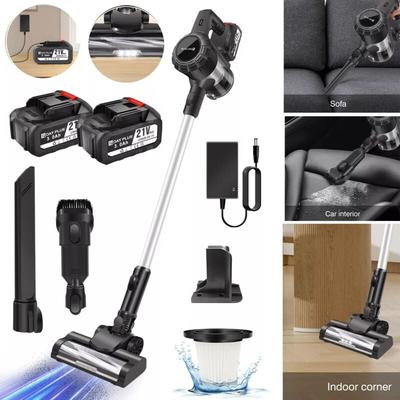 Akku Staubsauger beutellos kabellos Bodensauger Handstaubsauger 3600W kabellos ,2 Akku Image