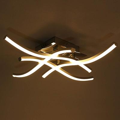LED-Deckenleuchte mit kreativem Design, 4 Lampen, Kreuzwellenform, IP20, Durchmesser 36CM, für Image