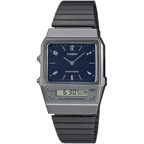 Chronograph CASIO VINTAGE Armbanduhren schwarz, schwarz Herren Quarzuhr, Armbanduhr, Damenuhr, Herrenuhr, Edelstahlarmband, analog