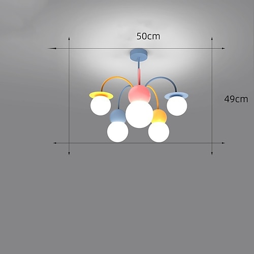 5-flammig 56 cm Einzel-Design Pendelleuchte Metall Glas Modern Nordischer Stil 110-240 V Image
