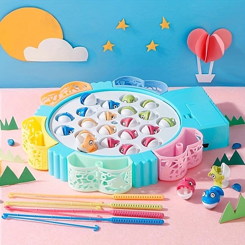 Angelspielzeug, Angelhaken, elektrischer Spin mit Musik, Größenmodelle optional, blau und rosa, Spielzeug und Geschenke für Kinder, süße Aufkleber, praktische Geburtstags- und Weihnachtsgeschenke, Image