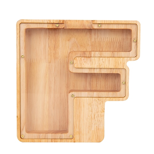 Sparschwein aus Holz mit Buchstaben, personalisierte Spardose mit Buchstaben, Spardose aus Holz mit 26 englischen Buchstaben, Heimdekoration, Kindergeschenke, Halloween, Weihnachtsgeschenk, Image