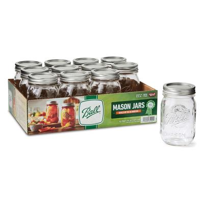 TEMU Ball Regular Mouth 16oz Pint Mason Jars With Lids & Bands, 12 Count