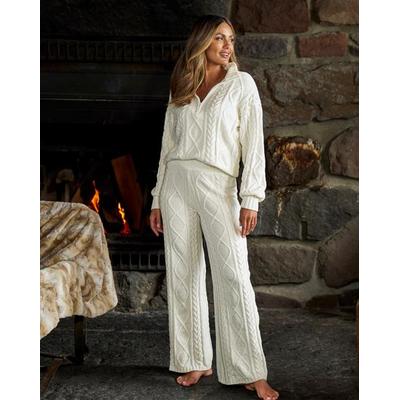 Boston Proper - Off White - Half Zip Cable Lounge Set - Large