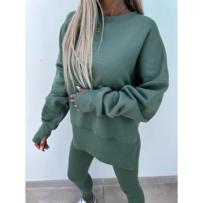 Comfry Women Sweatshirt Hoodie Tracksuit Bolero Top Long Sleeve Green Spring Fall