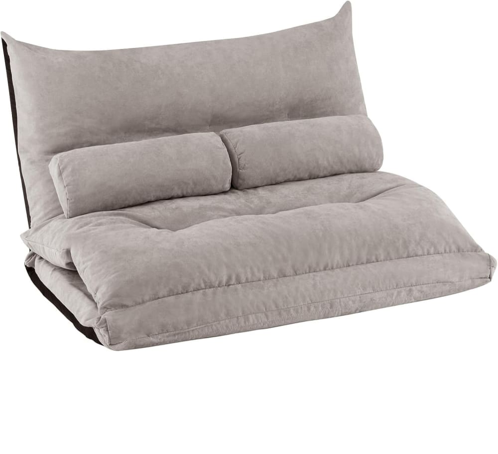 Fauteuil de sol convertible 2 places gris 180 x110 cm