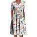 BASHI Red M Autumn New Independent Station European And American Women S Fashion Print Dress Waist Long Dress