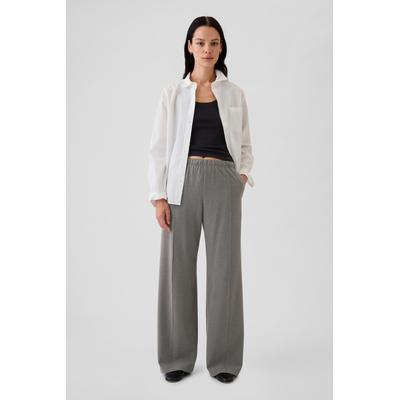 Gap Womens Grey Wide-Leg Seamed Pull On Trousers - Grey