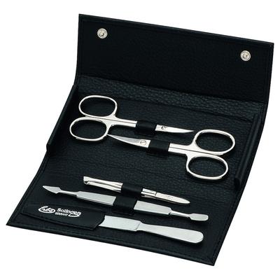ERBE Maniküre Set Druckknopf-Etui Serie 'Siena', schwarz, 5-tlg. Schwarz Image