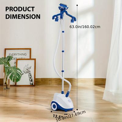 TEMU Standing Garment Steamer With Roll Wheels For Easy Movement, 1.8l Water Tank For 1 Hour Continuous Steaming, Adjustable Pole For Storage