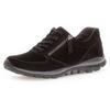 Keilsneaker GABOR ROLLINGSOFT, Damen, Gr. 44, schwarz, Nubukleder, unifarben, sportlich, Schuhe Sneaker, Freizeitschuh, Halbschuh, Schnürschuh mit OPTIFIT-Wechselfußbett