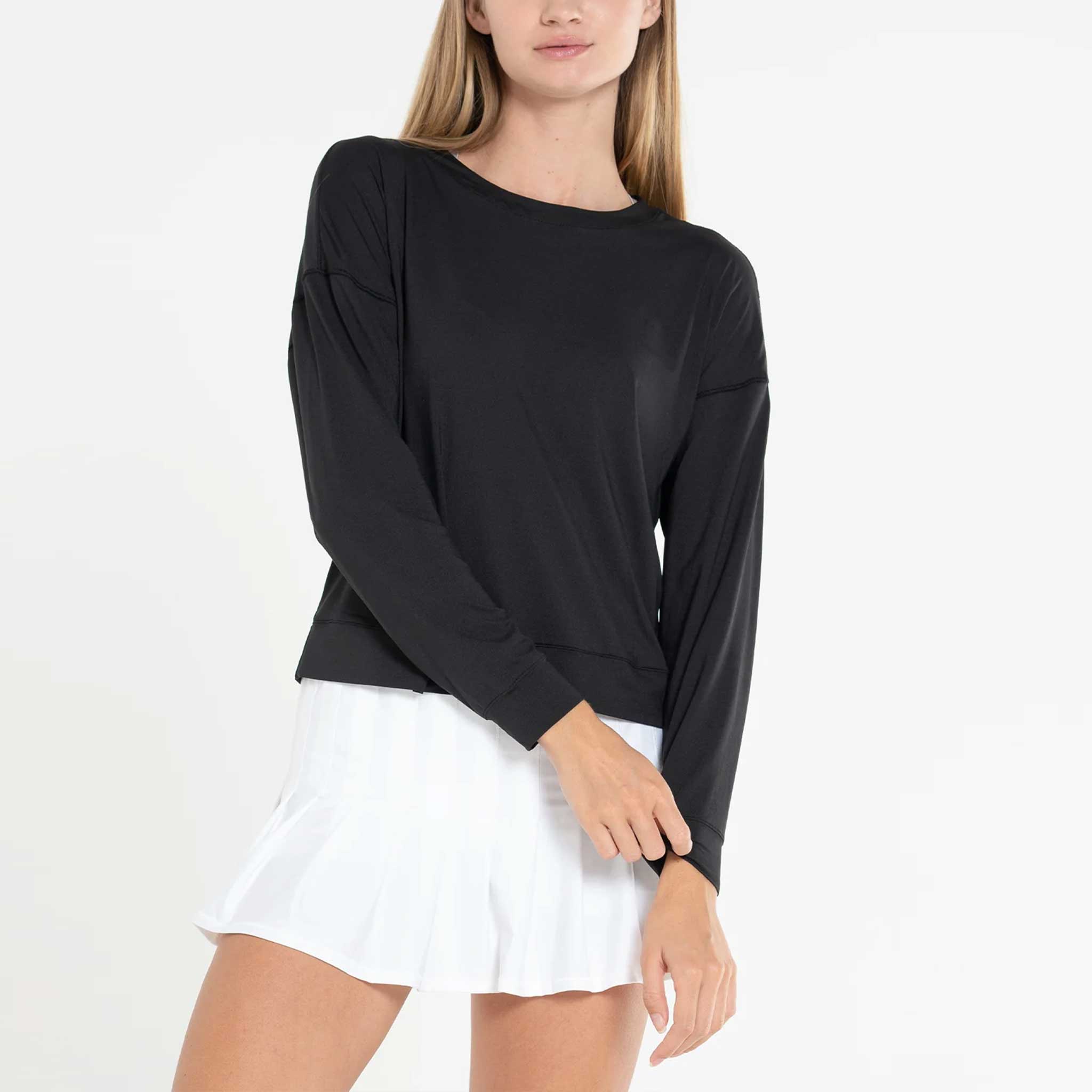 Lucky In Love LUV Hype Long Sleeve Women's Tennis Apparel Black