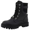 Winterboots TOM TAILOR, Kinder, Gr. 32, schwarz, Lederimitat, Elastischer Einsatz, unifarben, modisch, Schuhe, Schnürstiefelette, Winterstiefelette mit TEX-Membran, bequeme Form