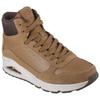 Sneaker SKECHERS "UNO", Herren, Gr. 43, braun (whiskey, schwarz), Veloursleder, Lederimitat, Mesh, casual, Schuhe, Mid Cut Sneaker, Schnürboots mit gepolstertem Schaftrand
