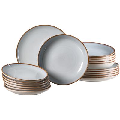 Tafelservice RITZENHOFF & BREKER "Portofino", grau, 18 tlg., Steinzeug, Geschirr-Sets, Reaktivglasur, jedes Stück ein Unikat Image