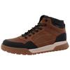Schnürboots TOM TAILOR, Herren, Gr. 44, braun (braun, schwarz), Lederimitat, Textil, unifarben mit Farbeinsatz, casual, Schuhe, High Top-Sneaker, Trekkingschuh mit gepolstertem Schaftrand, Weite G