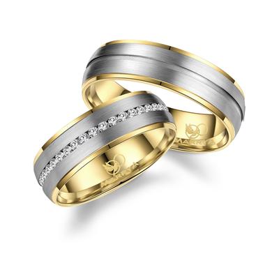 Verlobungsring MARRYA "Titan Ringe Trauringe Eheringe Partnerringe" Gr. 56, silber (damen ring, silber, gold), Fingerrin