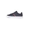 Plateausneaker TOMMY HILFIGER "ICON COURT SNEAKERS STRIPES", Damen, Gr. 38, blau (dunkelblau), Leder, Lederimitat, Textil, sportlich, Schuhe, Schnürschuh, Freizeitschuh, Halbschuh mit Tommy-Streifen
