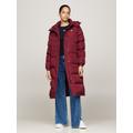 Steppmantel TOMMY JEANS "TJW ALASKA LONG PUFFER EXT", Damen, Gr. M (38), rot (deep rouge), Web, Obermaterial: 100% Polyester. Futter: 100% Polyester, unifarben, casual, normal kniebedeckend, Langarm Bündchen mit Klettverschluss, Mäntel, mit...