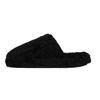 Pantoffel FITFLOP "iQUSHION D-LUXE PADDED TEDDY SLIPPER MULES", Damen, Gr. 39, schwarz, Polyester, unifarben, casual, Schuhe, Hausschuh, Clog mit Warmfutter