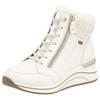 Winterstiefelette REMONTE, Damen, Gr. 45, weiß (sanftes weiß), Leder, Textil, casual, Schuhe, Keilabsatz, Schnürboots mit wasserabweisender TEX-Membran