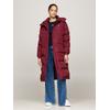 Steppmantel TOMMY JEANS CURVE "TJW ALASKA LONG PUFFER EXT", Damen, Gr. 6XL (52), rot (deep rouge), Web, Obermaterial: 100% Polyester. Futter: 100% Polyester, unifarben, casual, Langarm, Mäntel, in Großen Größen