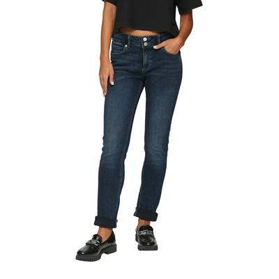 Slim-fit-Jeans QS "CATIE", Damen, Gr. 36, Länge 30, blau, Denim/Jeans, Obermaterial: 84% Baumwolle, 14% Polyester, 2% Elasthan. Futter: 65% Polyester, 35% Baumwolle, unifarben, casual, slim fit knöchellang, Jeans, im Five-Pocket Style Image