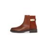 Stiefelette TOMMY HILFIGER "TH LOGO LEATHER MIX CHELSEA", Damen, Gr. 42, braun (cognac used), Glattleder, Veloursleder, used, unifarben, modisch, Schuhe, Blockabsatz, Businesschuh, Boots mit TH-Schmuckelement