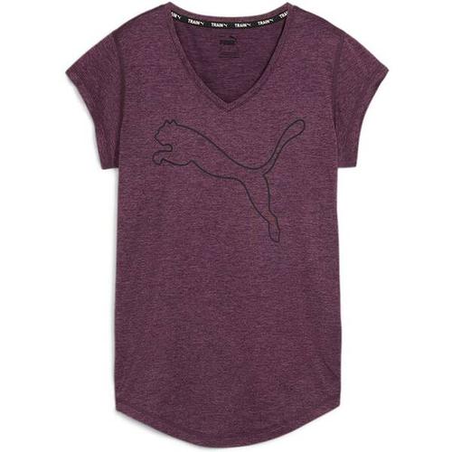 PUMA Damen Shirt Train Favorite Heather Cat, Größe S in Braun