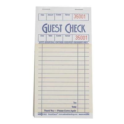 National Checking Company S3616 Guest Check - (1) Part Booked, (13) Lines