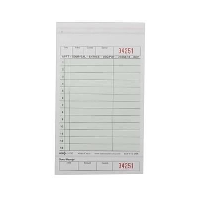 National Checking Company G4797 Guest Check - (2) Parts Booked, (13) Lines, Green